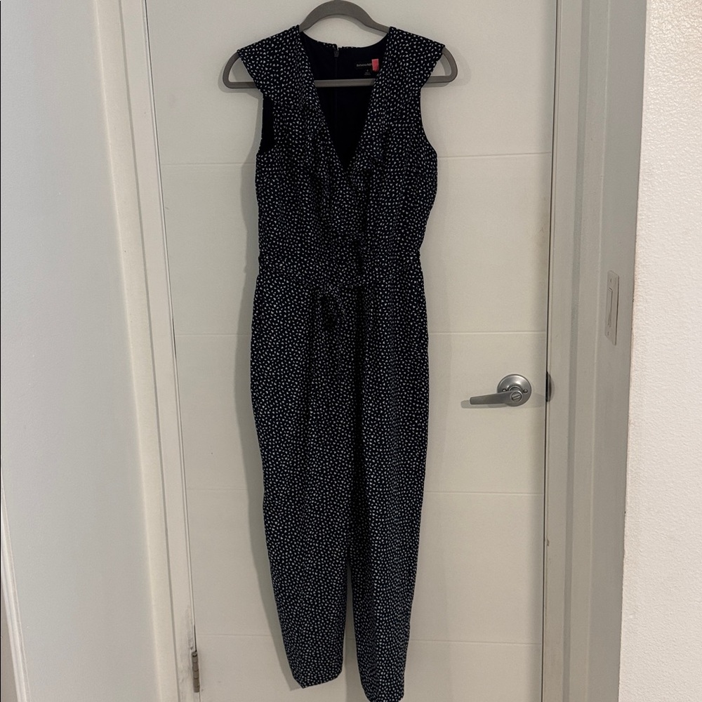 Banana Republic Navy and White Jumpsuit